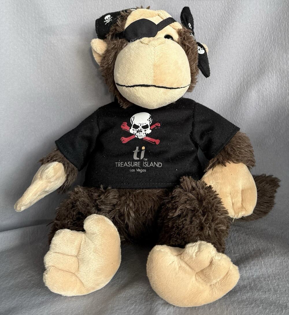 Treasure Island TI Las Vegas Souvenir Pirate Monkey Stuffed Plush Animal Toy